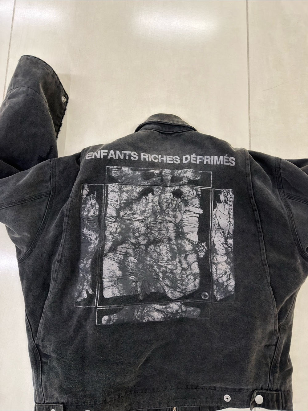 Enfants Riches Déprimés Black Graphic Denim Jacket - Men's